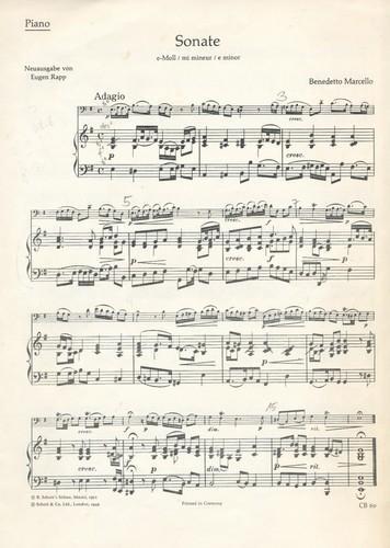 Noten marcello sonate - noten:, b.